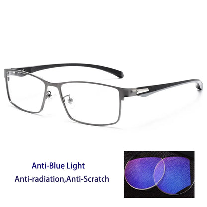 Men Reading Glasses - Titanium Frame Blue Light Glasses with Anti-Reflective Coating - ZOOMNSTORE