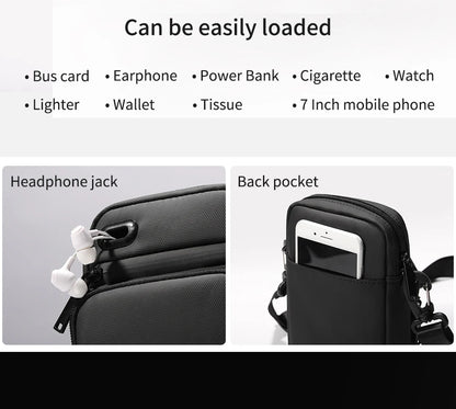 Men Shoulder Bag – Waterproof Oxford Crossbody Bag with USB Charging for 9.7 Inch iPad - ZOOMNSTORE