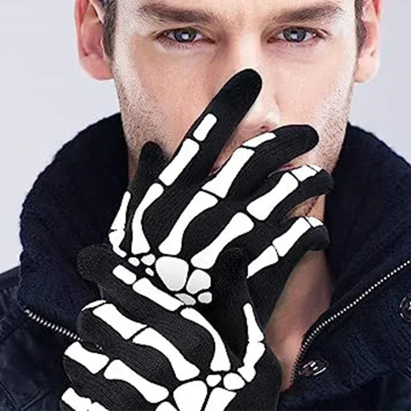 1 Pair Male Gloves Mittens Fashion Men Horror Skull Claw Bone Party Supplies Favors Halloween DIY Decoration - ZOOMNSTORE