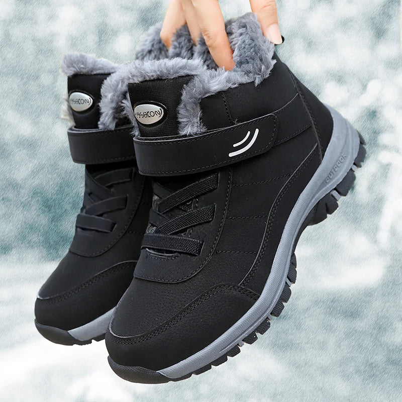 Men Snow Boots – Casual Winter Footwear With Warm Fur, Non-Slip TPR Outsole - ZOOMNSTORE