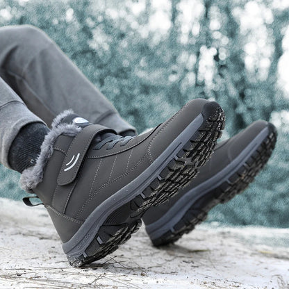 Men Snow Boots – Casual Winter Footwear With Warm Fur, Non-Slip TPR Outsole - ZOOMNSTORE