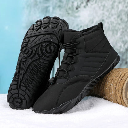 Men Snow Boots - Winter Hiking Shoes With Warm Plush Fur, Outdoor Ankle Boots - ZOOMNSTORE