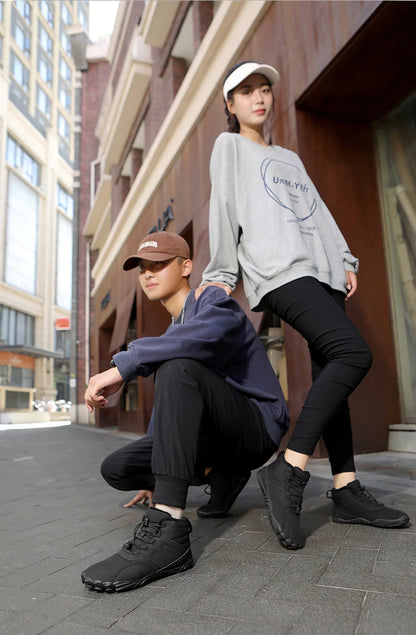 Men Snow Boots - Winter Hiking Shoes With Warm Plush Fur, Outdoor Ankle Boots - ZOOMNSTORE