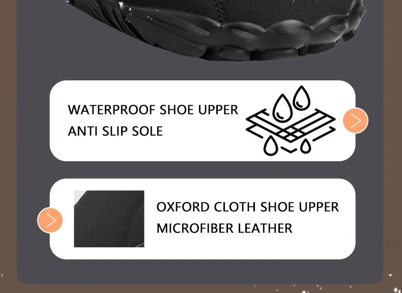 Men Snow Boots - Winter Hiking Shoes With Warm Plush Fur, Outdoor Ankle Boots - ZOOMNSTORE