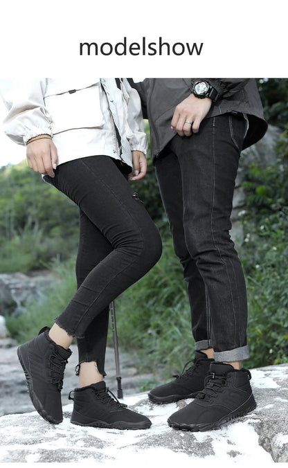 Men Snow Boots - Winter Hiking Shoes With Warm Plush Fur, Outdoor Ankle Boots - ZOOMNSTORE