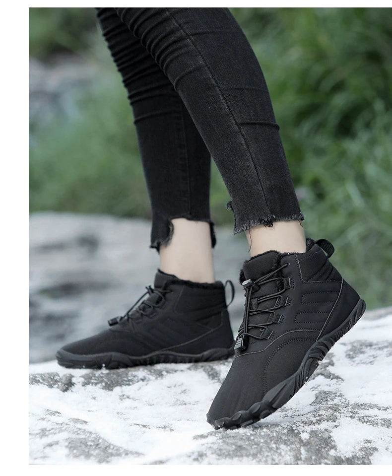 Men Snow Boots - Winter Hiking Shoes With Warm Plush Fur, Outdoor Ankle Boots - ZOOMNSTORE