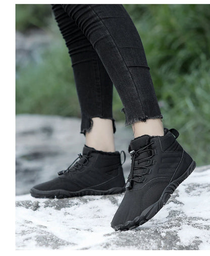 Men Snow Boots - Winter Hiking Shoes With Warm Plush Fur, Outdoor Ankle Boots - ZOOMNSTORE