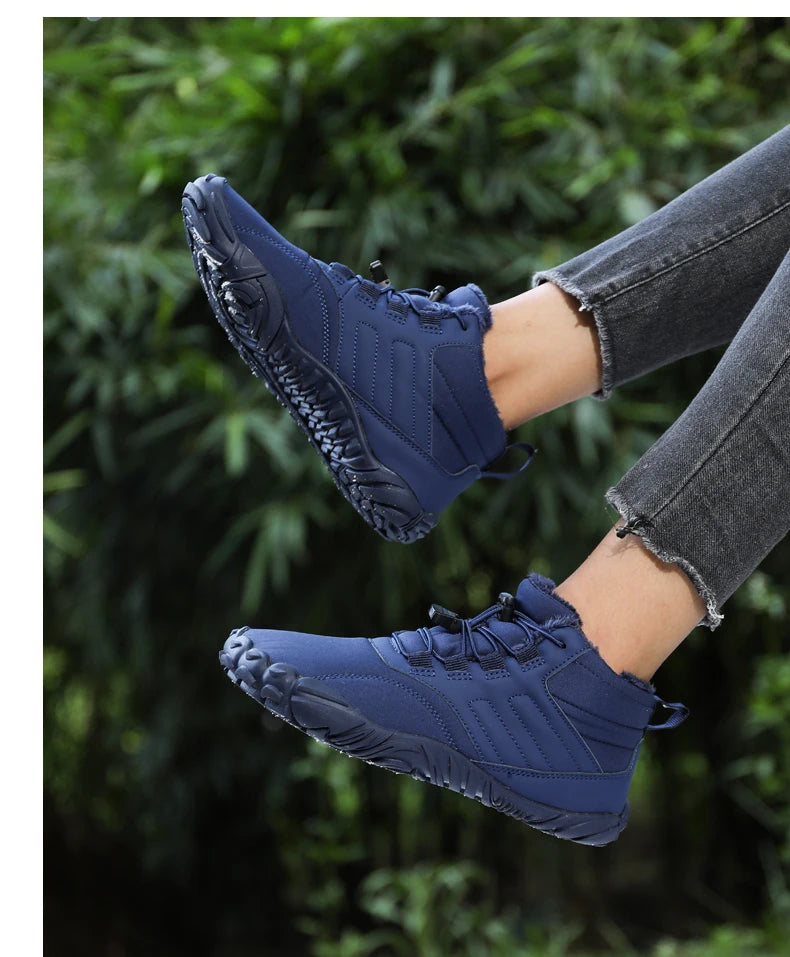 Men Snow Boots - Winter Hiking Shoes With Warm Plush Fur, Outdoor Ankle Boots - ZOOMNSTORE