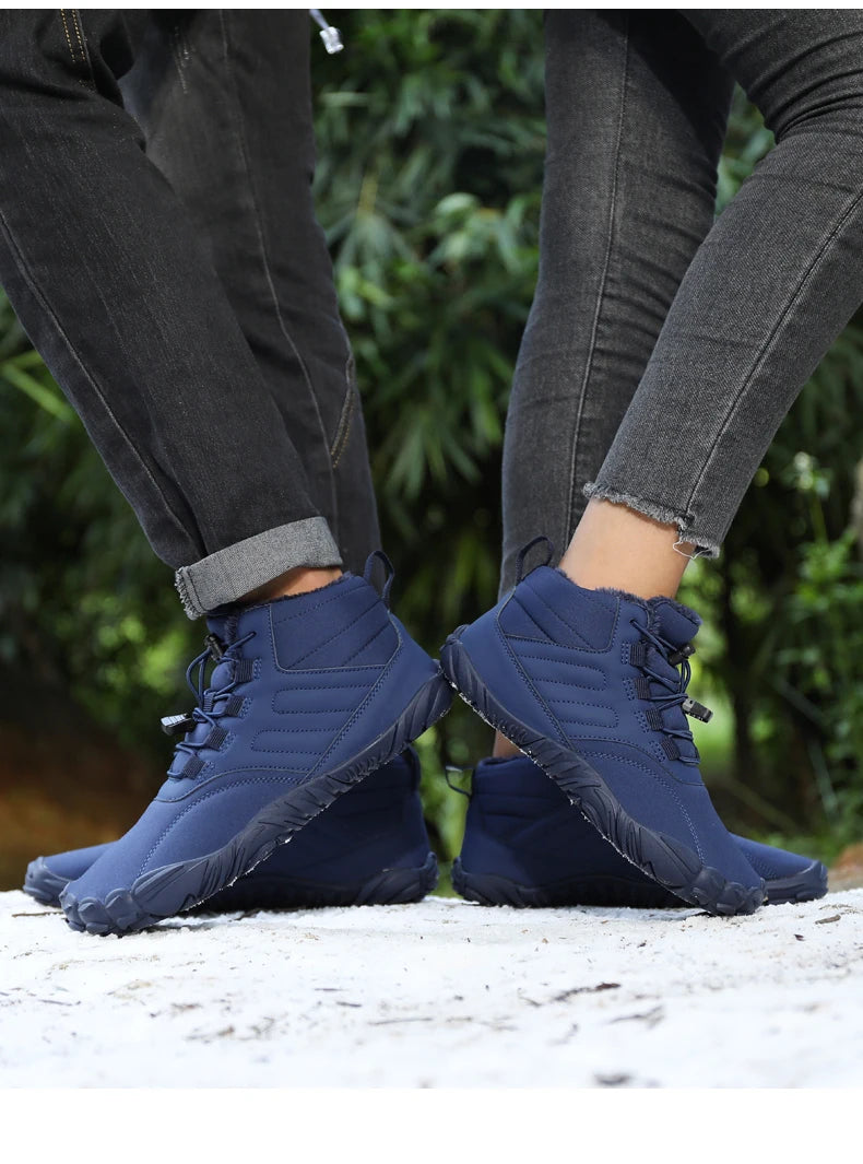 Men Snow Boots - Winter Hiking Shoes With Warm Plush Fur, Outdoor Ankle Boots - ZOOMNSTORE