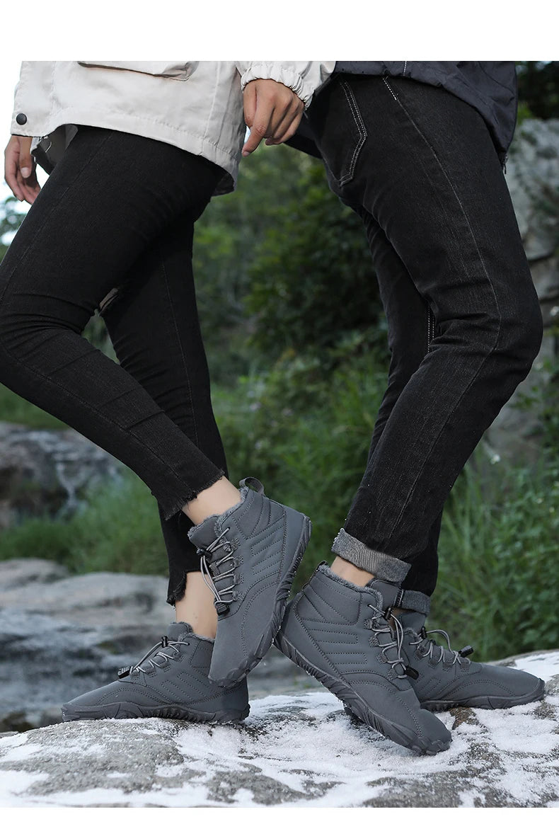 Men Snow Boots - Winter Hiking Shoes With Warm Plush Fur, Outdoor Ankle Boots - ZOOMNSTORE