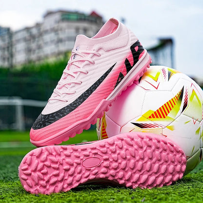 Men Soccer Shoes - Mid Top Football Cleats | Non Slip TPR Outsole Boots - ZOOMNSTORE