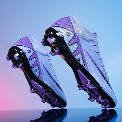 Men Soccer Shoes - Mid Top Football Cleats | Non Slip TPR Outsole Boots - ZOOMNSTORE