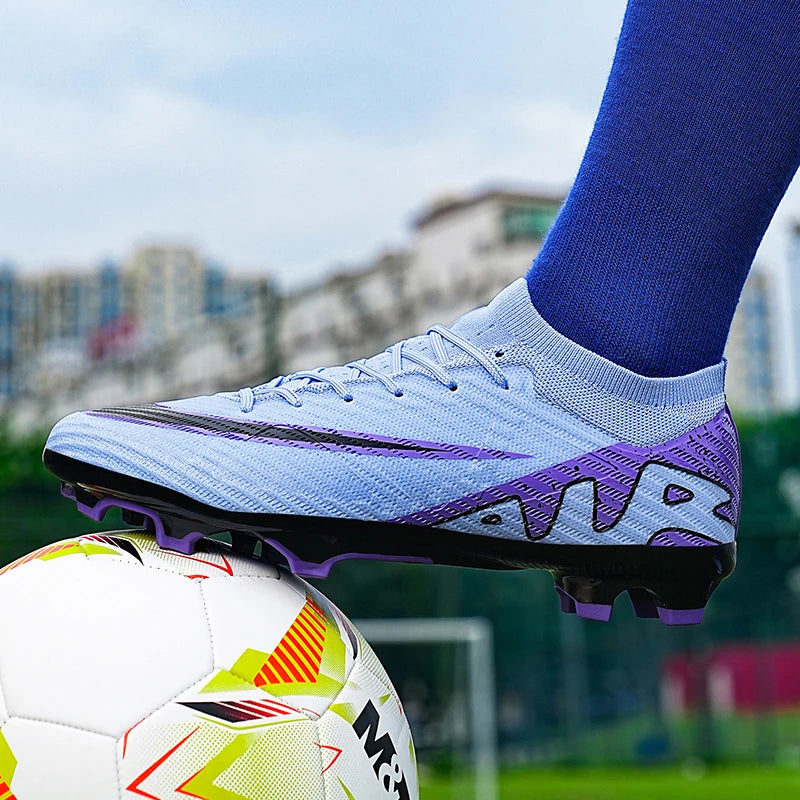 Men Soccer Shoes - Mid Top Football Cleats | Non Slip TPR Outsole Boots - ZOOMNSTORE