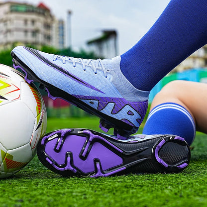 Men Soccer Shoes - Mid Top Football Cleats | Non Slip TPR Outsole Boots - ZOOMNSTORE