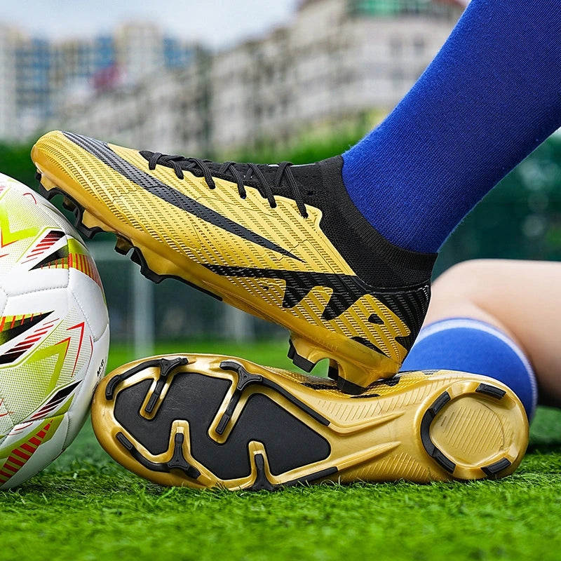 Men Soccer Shoes - Mid Top Football Cleats | Non Slip TPR Outsole Boots - ZOOMNSTORE