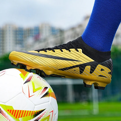 Men Soccer Shoes - Mid Top Football Cleats | Non Slip TPR Outsole Boots - ZOOMNSTORE