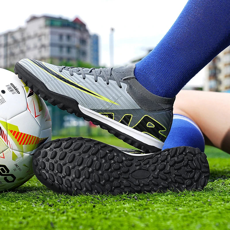 Men Soccer Shoes - Mid Top Football Cleats | Non Slip TPR Outsole Boots - ZOOMNSTORE
