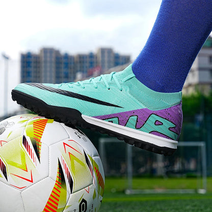 Men Soccer Shoes - Mid Top Football Cleats | Non Slip TPR Outsole Boots - ZOOMNSTORE
