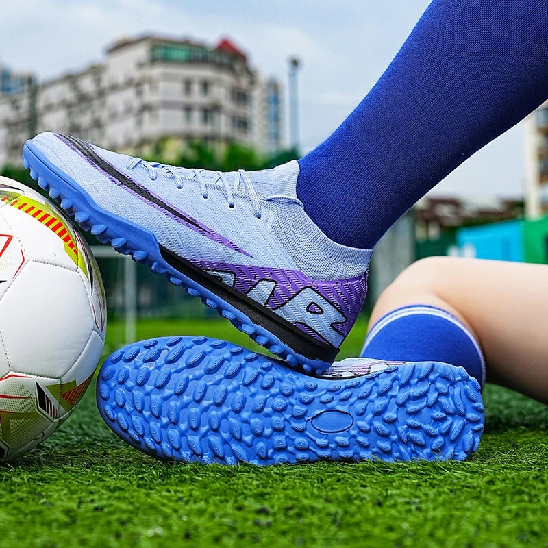 Men Soccer Shoes - Mid Top Football Cleats | Non Slip TPR Outsole Boots - ZOOMNSTORE