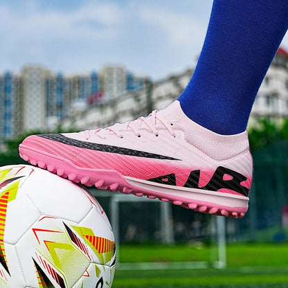 Men Soccer Shoes - Mid Top Football Cleats | Non Slip TPR Outsole Boots - ZOOMNSTORE