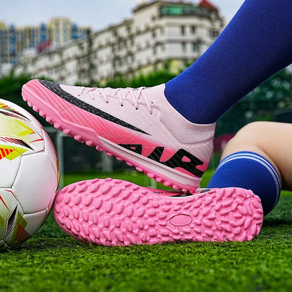 Men Soccer Shoes - Mid Top Football Cleats | Non Slip TPR Outsole Boots - ZOOMNSTORE