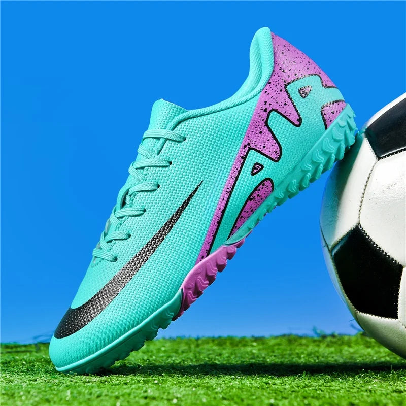 Men Soccer Shoes - Ultralight Football Boots With Long Spikes | Breathable Cleats - ZOOMNSTORE