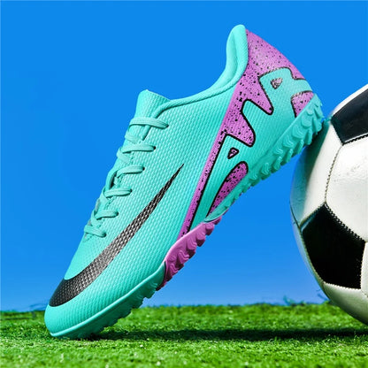 Men Soccer Shoes - Ultralight Football Boots With Long Spikes | Breathable Cleats - ZOOMNSTORE