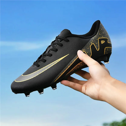 Men Soccer Shoes - Ultralight Football Boots With Long Spikes | Breathable Cleats - ZOOMNSTORE