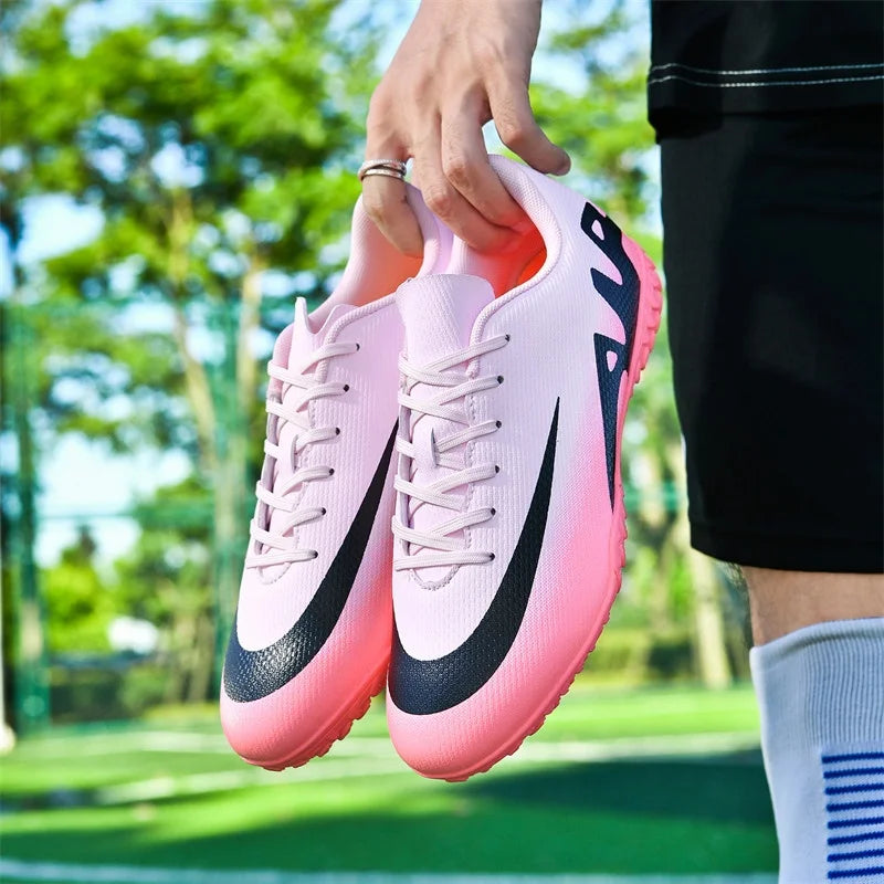 Men Soccer Shoes - Ultralight Football Boots With Long Spikes | Breathable Cleats - ZOOMNSTORE