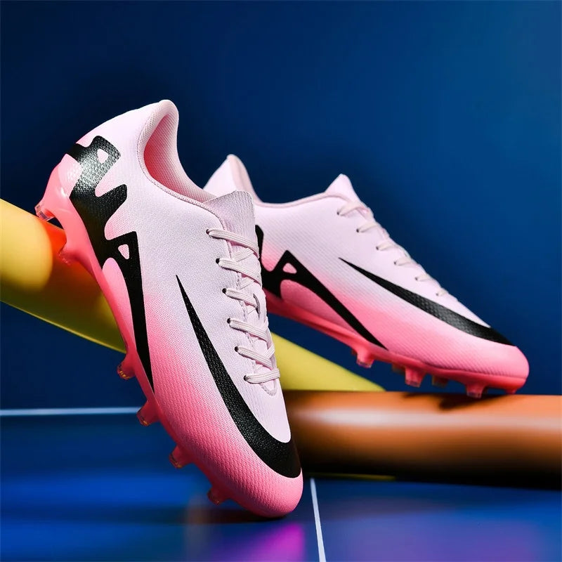 Men Soccer Shoes - Ultralight Football Boots With Long Spikes | Breathable Cleats - ZOOMNSTORE