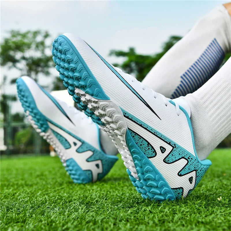 Men Soccer Shoes - Ultralight Football Boots With Long Spikes | Breathable Cleats - ZOOMNSTORE