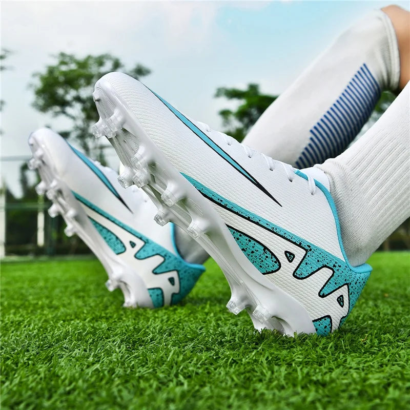 Men Soccer Shoes - Ultralight Football Boots With Long Spikes | Breathable Cleats - ZOOMNSTORE