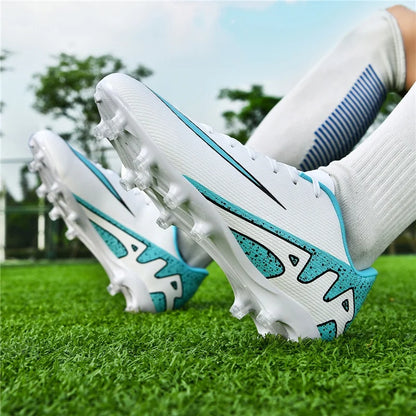 Men Soccer Shoes - Ultralight Football Boots With Long Spikes | Breathable Cleats - ZOOMNSTORE