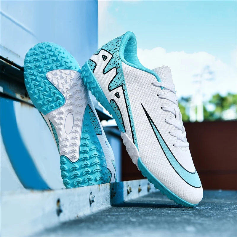Men Soccer Shoes - Ultralight Football Boots With Long Spikes | Breathable Cleats - ZOOMNSTORE