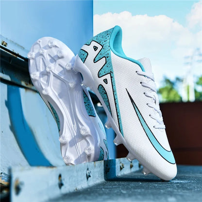 Men Soccer Shoes - Ultralight Football Boots With Long Spikes | Breathable Cleats - ZOOMNSTORE