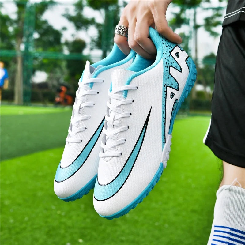 Men Soccer Shoes - Ultralight Football Boots With Long Spikes | Breathable Cleats - ZOOMNSTORE