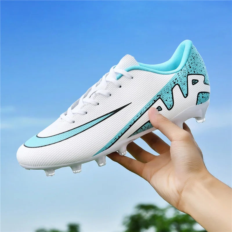 Men Soccer Shoes - Ultralight Football Boots With Long Spikes | Breathable Cleats - ZOOMNSTORE