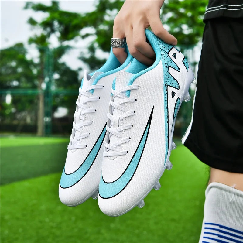 Men Soccer Shoes - Ultralight Football Boots With Long Spikes | Breathable Cleats - ZOOMNSTORE