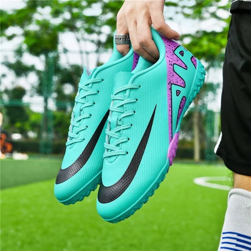 Men Soccer Shoes - Ultralight Football Boots With Long Spikes | Breathable Cleats - ZOOMNSTORE