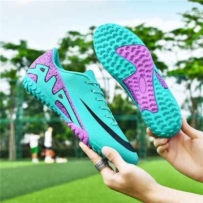 Men Soccer Shoes - Ultralight Football Boots With Long Spikes | Breathable Cleats - ZOOMNSTORE