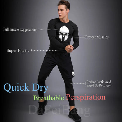 Men Sport Suits - Compression Workout Gear | Rashguard Shirts & MMA Fightwear - ZOOMNSTORE
