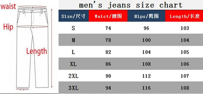 Men Straight Jeans - Distressed Denim Pants With Button Fly | Loose Fit Midweight Cotton Casual - ZOOMNSTORE