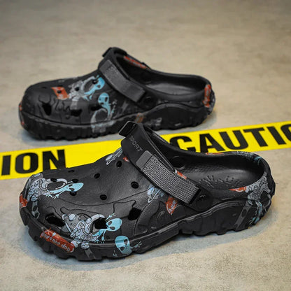 Men Summer Sandals - Comfortable Flat Platform Sandals with Elastic Band Closure - ZOOMNSTORE