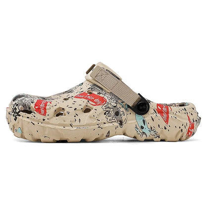 Men Summer Sandals - Comfortable Flat Platform Sandals with Elastic Band Closure - ZOOMNSTORE