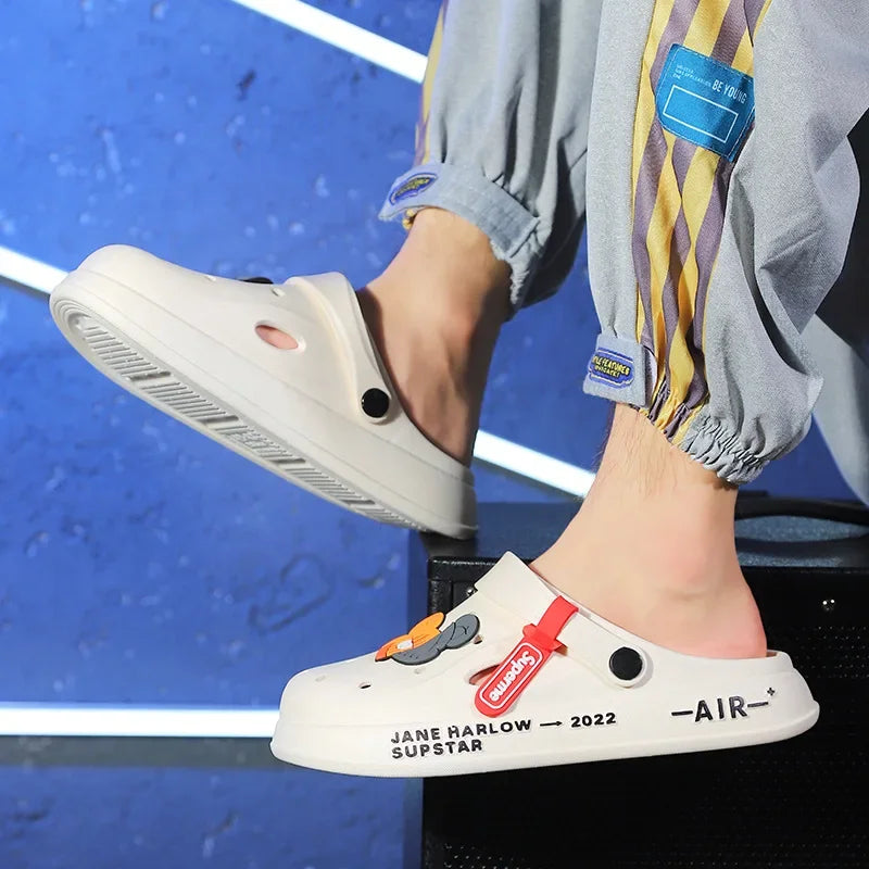 Men Summer Sandals - Lightweight Beach Slip On Soft EVA Clogs Waterproof Casual Shoes - ZOOMNSTORE