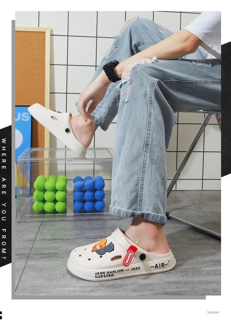 Men Summer Sandals - Lightweight Beach Slip On Soft EVA Clogs Waterproof Casual Shoes - ZOOMNSTORE