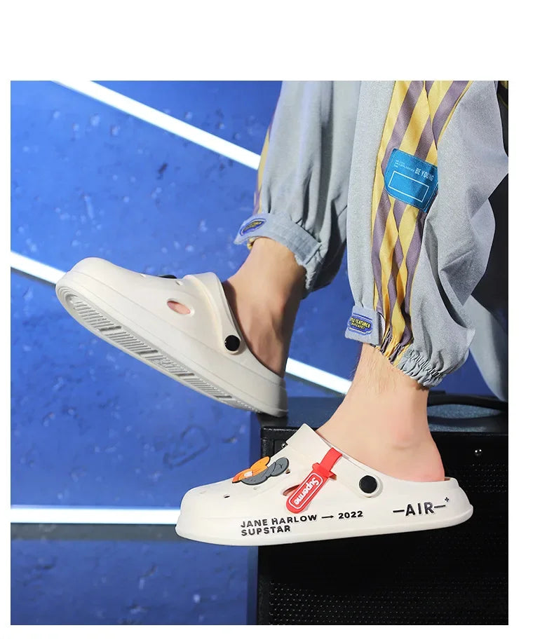 Men Summer Sandals - Lightweight Beach Slip On Soft EVA Clogs Waterproof Casual Shoes - ZOOMNSTORE