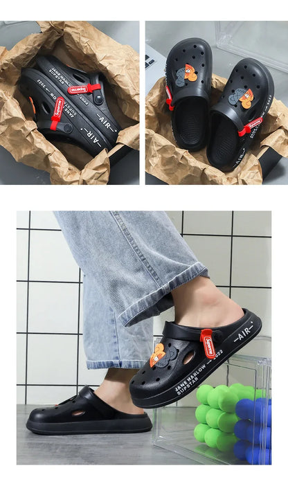 Men Summer Sandals - Lightweight Beach Slip On Soft EVA Clogs Waterproof Casual Shoes - ZOOMNSTORE