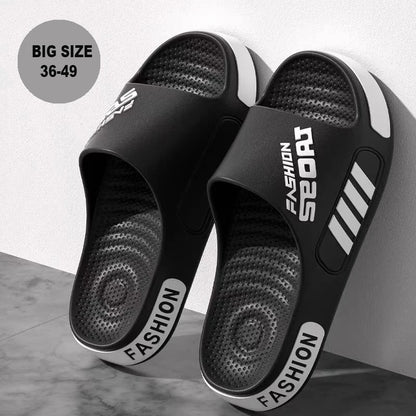 Mens Summer Slippers - Open Toe Flat Sandals for Home and Beach - ZOOMNSTORE
