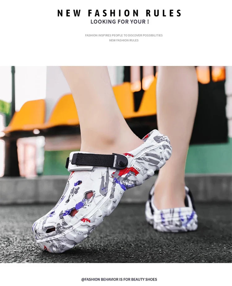 Men Summer Slippers - Lightweight Camouflage Platform Outdoor Clogs | Soft EVA Slides - ZOOMNSTORE